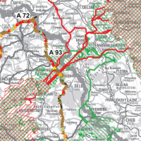 Ausschnitt aus dem "Konzept zur Erhaltung und Wiederherstellung von bedeutsamen Wildtierkorridoren an Bundesfernstraßen" des Bayerischen Landesamtes für Umwelt im Beriech des Fichtelgebirges, Oberfranken