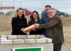 Grundsteinlegung für die neue Stadibau-Wohnanlage. 
V.l.n.r.: Bauministerin Kerstin Schreyer, Stadtbaurätin Prof. Dr. Elisabeth Merk, Sebastian Kriesel, CSU-Ortsverband Aubing - Neuaubing - Westkreuz - Freiham, Helmut Gropper, Geschäftsführer Stadibau GmbH 