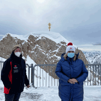 Bürgermeisterin Elisabeth Koch und Verkehrsministerin Kerstin Schreyer auf dem nun wieder per Seilbahn erreichbaren Gipfel der Zugspitze