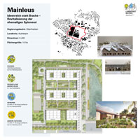 Projektsteckbrief des Marktes Mainleus mit Plänen, Visualisierungen und den wichtigsten zahlen zum LANDSTADT-Projekt