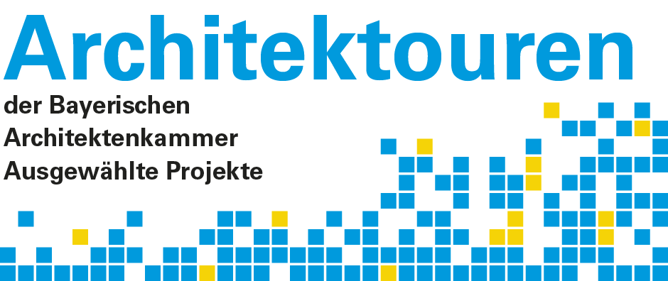 Logo Architektouren. Text: Architektouren der Bayerischen Architektenkammer, ausgewählte Projekte. Link zur aktuellen Meldung zur Ausstellungseröffnung Architektouren - © StMB