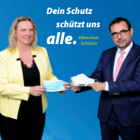 Das Tragen einer Mund-Nasen-Bedeckung im ÖPNV Pflicht. Staatsministerin Kerstin Schreyer und Staatssekretär Klaus Holetschek: Dein Schutz schützt uns alle!